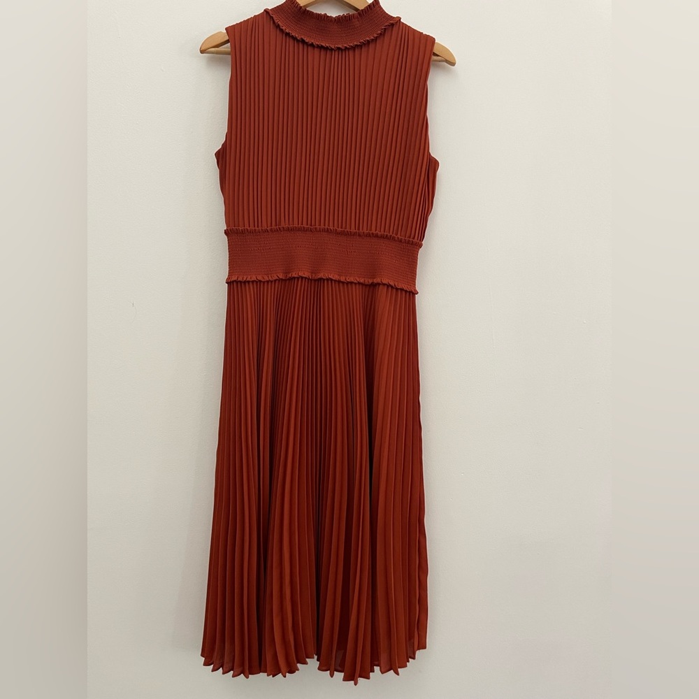 Nanette Lepore Terracotta Sleeveless Midi Dress